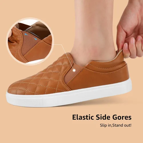 Vista 3 de STQ Zapatos sin cordones para mujer, tenis de moda Elees acolchados 2.0 cómodos mocasines casuales de otoño