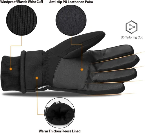 Vista 3 de 30F Guantes de invierno térmicos para correr, para pantalla táctil