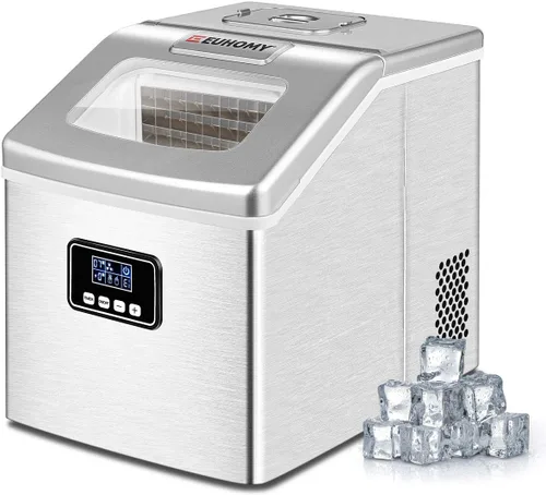 Vista 9 de EUHOMY Nugget - Máquina de hielo para encimera, lista en 7 minutos, máquina de hielo de guijarros de 35 libras/24 horas, máquina de hielo sónico