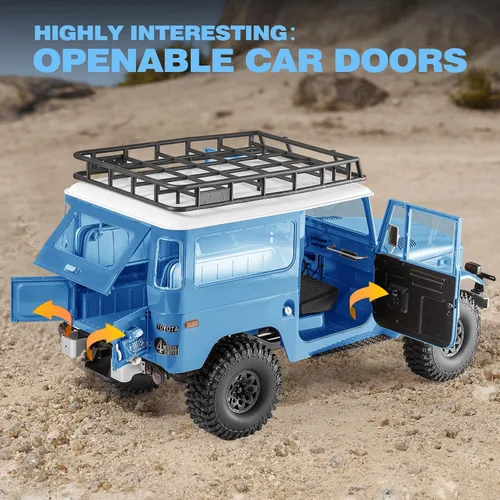 Vista 5 de BEEZRC FMS 1/10 RC Crawler FJ40 Toyota con licencia RS 4WD 2.4G Modelo RC Car Hobby 4x4 RC Rock Crawler Offroad RC Truck RC Auto de control remoto