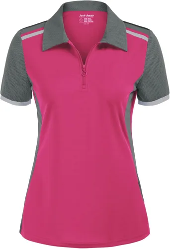 Vista 2 de JACK SMITH Camisas de golf de manga corta para mujer, ajuste seco, absorbe la humedad