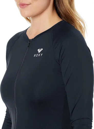 Vista 6 de Roxy Camiseta de manga larga con cremallera para mujer Essentials, Negro