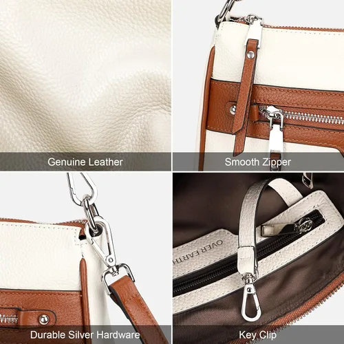 Vista 7 de Over Earth Bolsos cruzados de cuero para mujer, bolsos pequeños tipo hobo para mujer