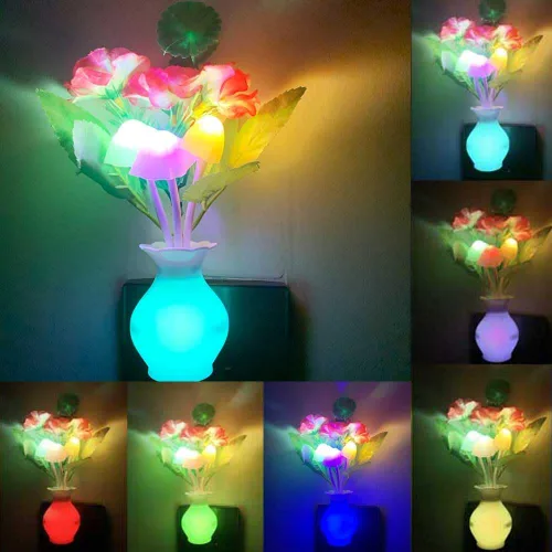 Vista 3 de 4 luces LED de noche enchufables con sensor de atardecer a amanecer, 7 cambios de color, lámparas de pared enchufables para niños adultos
