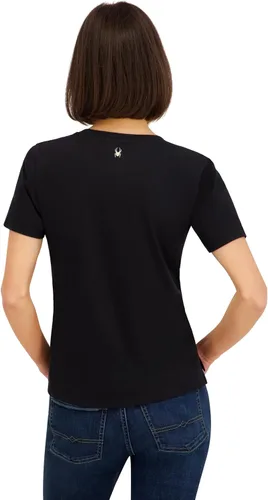Vista 3 de Spyder Camiseta de manga corta con estampado de diamantes de imitación para mujer Negro