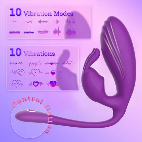 Vista 4 de Vibrador de conejo para el punto G del clítoris para mujeres, juguetes sexuales 2 en 1 para adultos, estimulador anal vaginal con 10 modos
