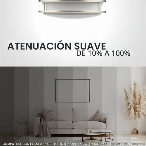 Vista 4 de DYMOND Lámpara LED de techo empotrada, regulable, iluminación ajustable de blanco cálido a luz diurna 2700K 3000K 3500K 4000K 5000K 5000K CCT Níquel