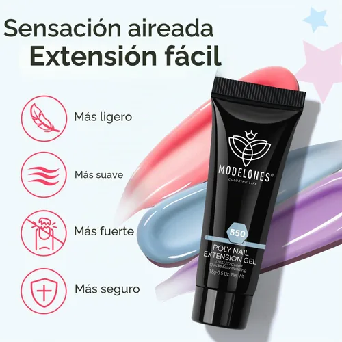 Vista 8 de Modelones - Kit de gel de uñas de 133 piezas, 32 colores con lámpara de uñas de 8 W A1-32 Colores Clásicos
