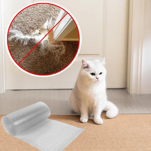 Vista 11 de Uross Protector de alfombra para mascotas, protector de alfombra de gato negro de 3.6 pies para puerta, antiarañazos debajo de la puerta