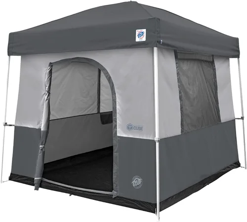 Vista 2 de E-Z UP Camping Cube Sport, convierte el toldo de patas en ángulo de 10 pies en tienda de campaña