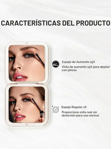 Vista 6 de OMIRO Espejo compacto con aumento de 15X, espejo pequeño de 3.5 pulgadas