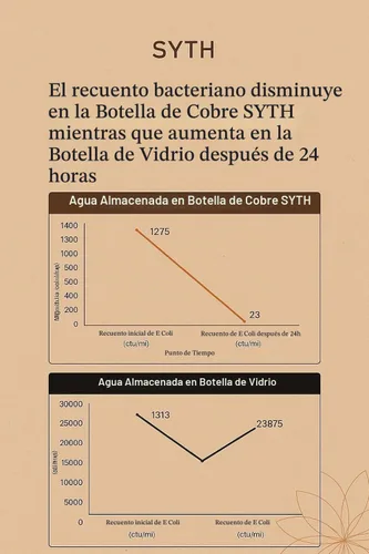 Vista 7 de SYTH Botella de agua de cobre 100% puro con bolsa de lona de transporte, probada en laboratorio, 34 onzas, a prueba de fugas, recipiente de cobre