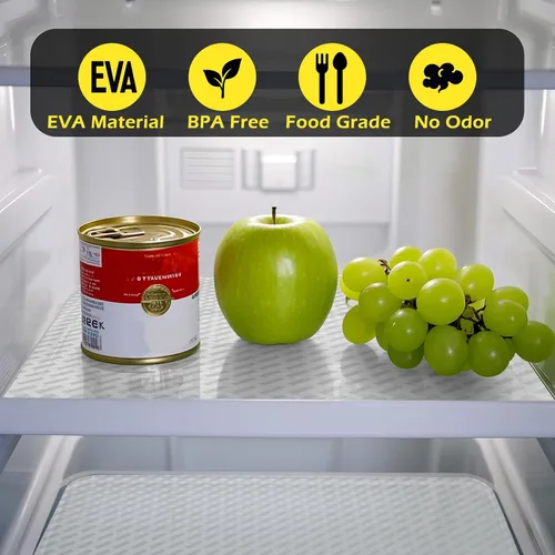 Vista 6 de Revestimiento para refrigerador, revestimientos impermeables para estantes y cajones para gabinete de cocina, tapete para baño debajo del fregadero