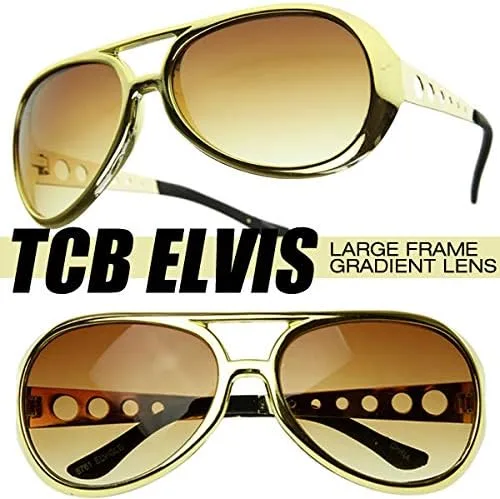 Vista 5 de zeroUV Gafas de sol de aviador grandes King of Rock & Roll