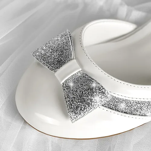 Vista 4 de Zapatos de vestir para niñas, sandalias de tacón alto de piel sintética, perfectas para bodas, fiestas, eventos en la iglesia, escuela y ocasiones