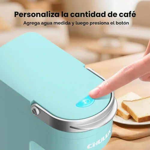 Vista 4 de CHULUX Cafetera delgada de una sola porción, cafetera ligera K-pod para viajes y hogar, color cian