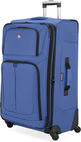 Vista 52 de SwissGear Sion Softside - Maleta giratoria expandible duradera y ligera, color negro, juego de 2 piezas (equipaje de mano / grande)
