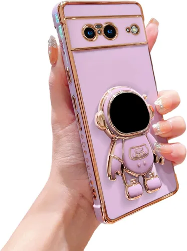 Vista 7 de phylla Funda para teléfono para Google Pixel 7A 6.1" 5g, Funda de teléfono con soporte astronauta chapado de lujo con patrón lateral pequeño