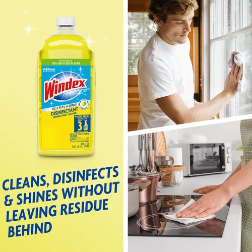 Vista 6 de Windex - Botella de repuesto para limpiador desinfectante multiusos en aerosol, fabricada con 100 % plástico reciclado, aerosol para limpieza