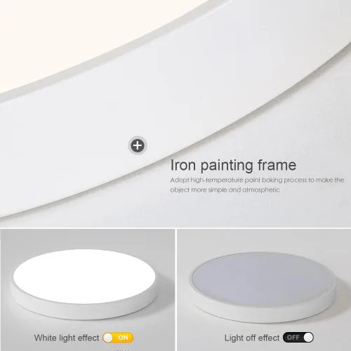 Vista 6 de Led Ceiling Light with Remote White 16 "24w Flush Mount Suitable for Bedroom, Kids Room,Hallway, Balcony, Checkroom,Office,Bathroom Ceiling Lamp