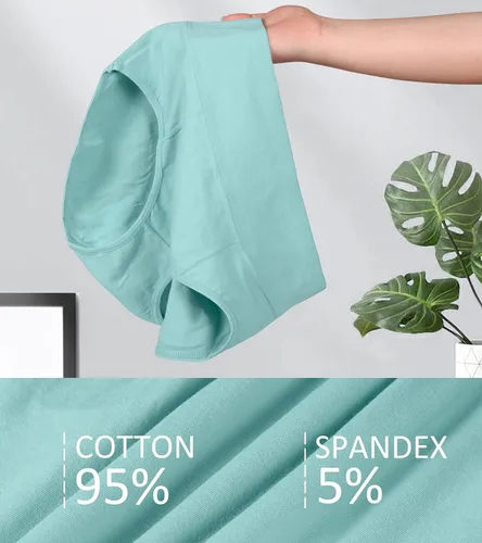 Vista 2 de ASIMOON Ropa interior para mujer, de algodón, con control de abdomen, cintura alta, talla grande, cobertura completa, pantaletas, paquete