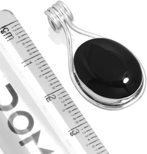 Vista 2 de JEWELOPORIUM Colgante de plata de ley 925 hecho a mano para mujer, 12 x 16 pulgadas, con piedras preciosas ovaladas, joyería de plata para regalo