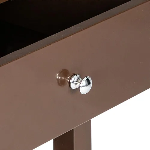 Vista 6 de Mesa decorativa de madera para sala de estar, mesa auxiliar de granja con cajón, mesa auxiliar rústica con estante de almacenamiento para espacios