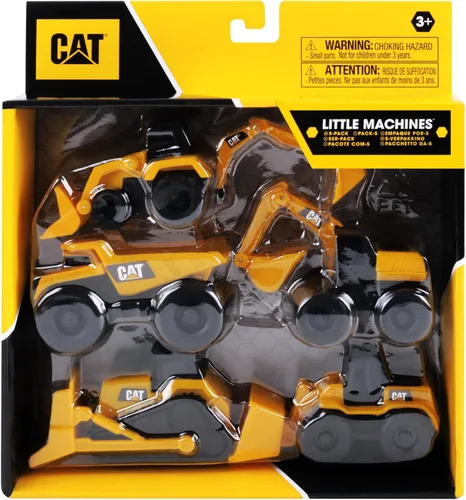 Vista 4 de Cat Construction Little Machines 5 Pack - Grandes adornos para tartas