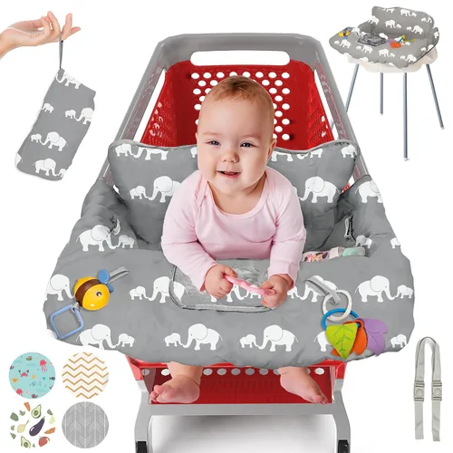 Vista 10 de PILLANI Asiento de carrito de compras para bebé, funda de silla alta para asiento de restaurante - Funda de carrito de comestibles para bebé niña