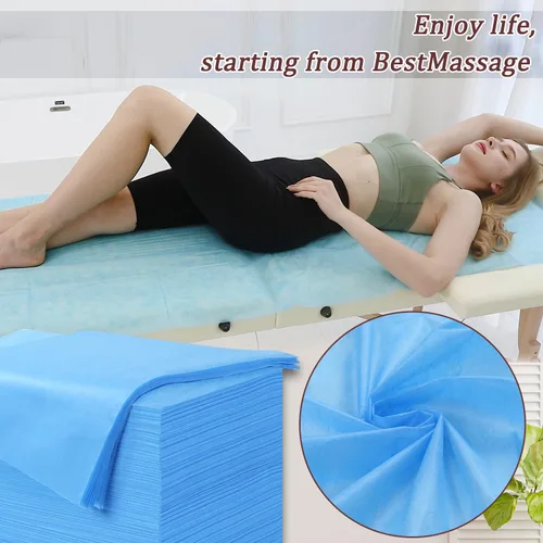 Vista 3 de 100 sábanas desechables de 31 x 71 pulgadas, sábanas de mesa de masaje, tela no tejida, cubierta de cama de spa, transpirable, para masajes