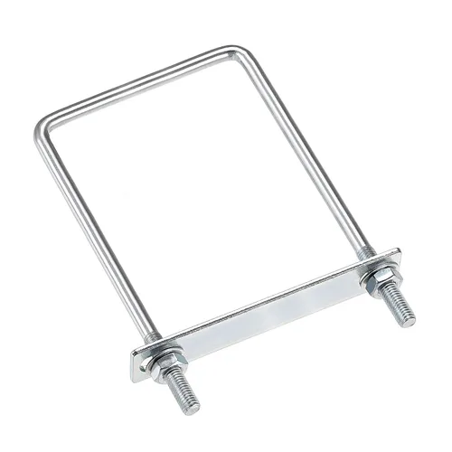 Vista 6 de uxcell Pernos cuadrados en U de 1 "(25 mm) de ancho interior de acero al carbono M8 con tuercas, placa de marco, arandelas redondas