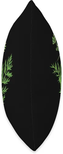 Vista 2 de Verde Hierba Planta Retro Vintage Dibujo Arte - Almohada de tiro de alcaravea
