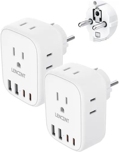 Vista 9 de LENCENT Adaptador europeo plegable del enchufe del viaje, de los E.E.U.U