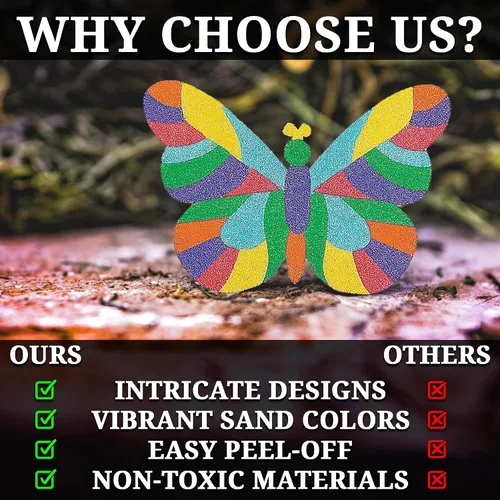 Vista 6 de Mosaic Butterfly Sand Art Pictures - Set of 12 - Crafts for Kids and Fun Home Activities (Pack of 2)