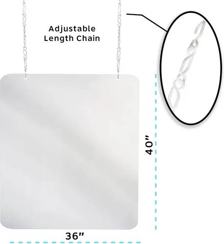 Vista 3 de Alpine Industries Protector de estornudos de plexiglás – Escudo acrílico colgante – Barrera protectora resistente – Escudo protector de estornudos