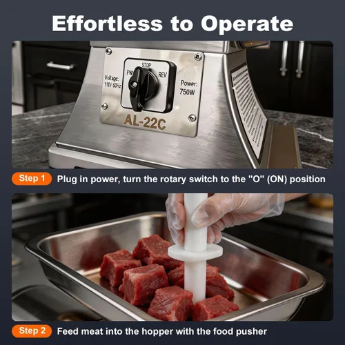 Vista 7 de Commercial Meat Grinder 750W Electric Meat Grinding Machine #22C