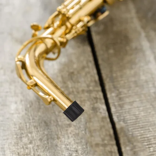 Vista 6 de FOMIYES 2 tapones de extremo para saxofón alto, tapas de protección de saxofón de plástico negro, accesorio para un cuidado eficaz