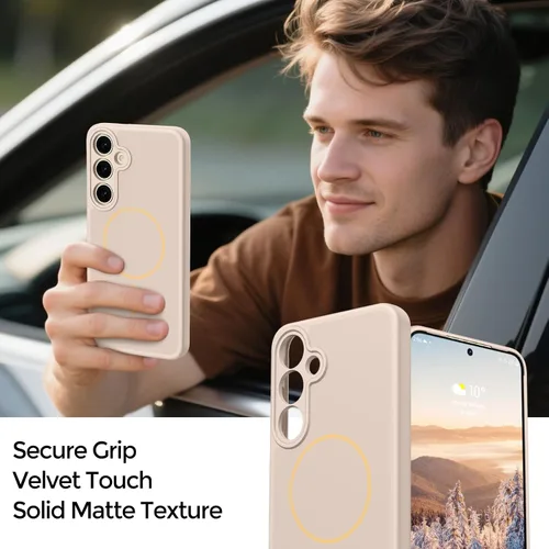 Vista 8 de Rayboen Funda magnética para Galaxy S24+ Plus, color caqui A-caqui