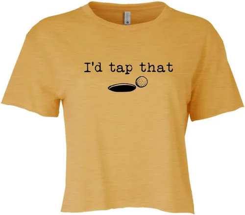 Vista 7 de Cute Women's Screen Printed Crop Tee, Shirts With Sayings, Heather Gray or Gold