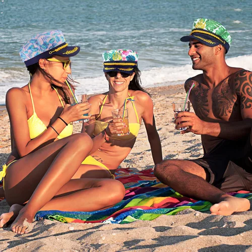 Vista 7 de KESYOO 3 sombreros de marinero para adultos, sombreros de capitán bordados, sombrero de capitán náutico para fiesta náutica para hombres y mujeres