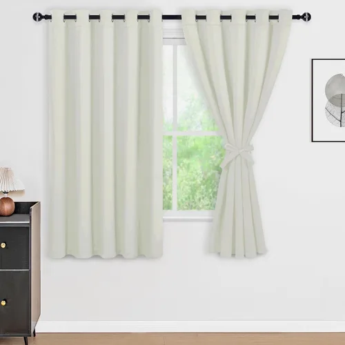 Vista 94 de DWCN - Cortinas 100% opacas para dormitorio con forro negro, cortinas de ventana de doble capa con aislamiento térmico que oscurecen toda la Azul