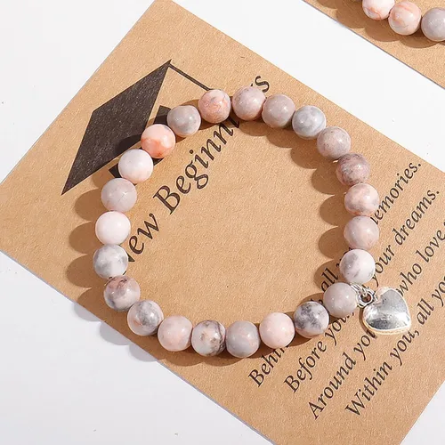 Vista 15 de 2024 Graduation Gifts for Her Him Natural Stone Bracelet Class of 2024 High School College Graduation Gift for Women Men