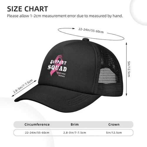 Vista 4 de Support Squad Awareness - Gorra de béisbol de malla sólida para papá, camionero, sombrero de ala plana