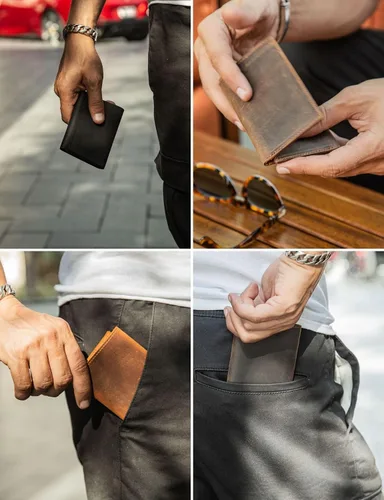 Vista 4 de Handcrafted Genuine Leather Wallets, Minimalist Cardholders, and Passport Covers, Handmade Gift