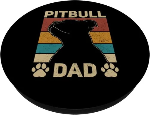 Vista 2 de Pitbull - PopSockets intercambiables para el Día del Padre, para hombres, amantes de los perros, papá, propietario de Pit Bull, PopGrip