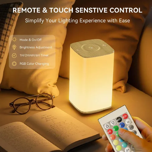 Vista 7 de Auxmir Luz Nocturna para Guardería para Niños, Lámpara Nocturna Regulable por Toque con 256 Cambios de Color RGB para Bebé Adulto, Lactancia, Ayuda