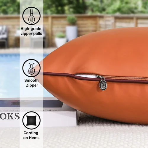 Vista 5 de Paquete de 2 fundas de almohada para exteriores de 12 x 20 pulgadas, resistente al agua, de piel de silicona, resistente a los rayos UV, resistente
