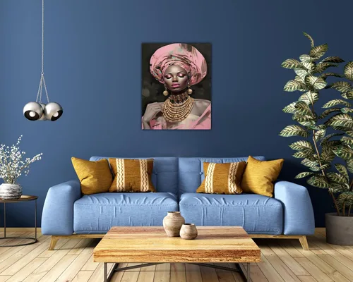 Vista 246 de Arte de pared afroamericano, decoración de rey y reina bailarín negro para sala de estar, arte de pareja de amor negro para dormitorio, lienzo