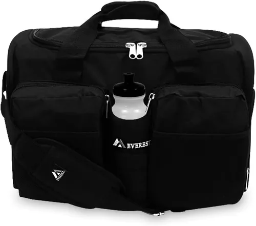 Vista 5 de Everest Gimnasio bolsa con bolsillo para ropa húmeda, Negro), S223-BK