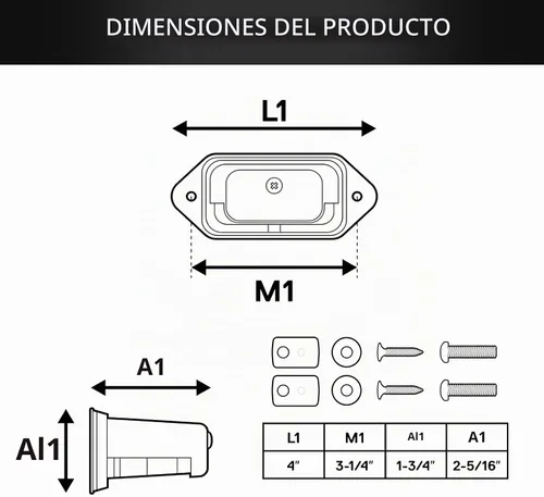 Vista 6 de Marco de matrícula LED con luz – Soporte para matrícula de remolque – Montaje de soporte, DOT FMVSS 108, SAE L, impermeable, 12V DC – Luces